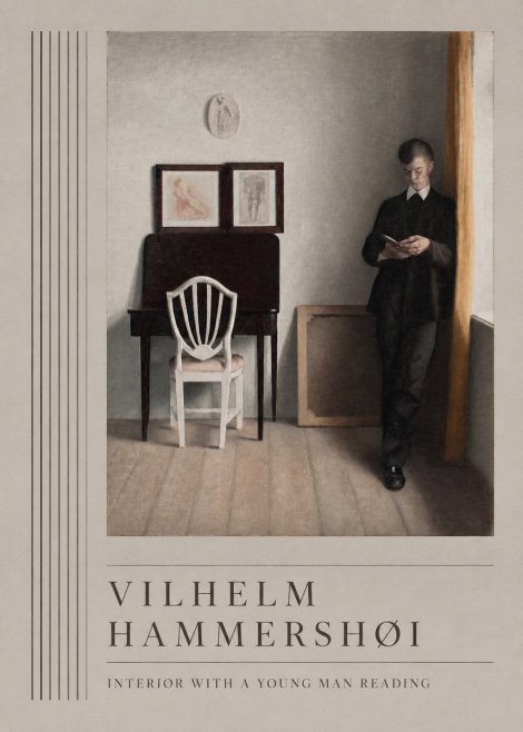 Vilhelm Hammershøi Interior with a Young Man Reading No5 - Plakat