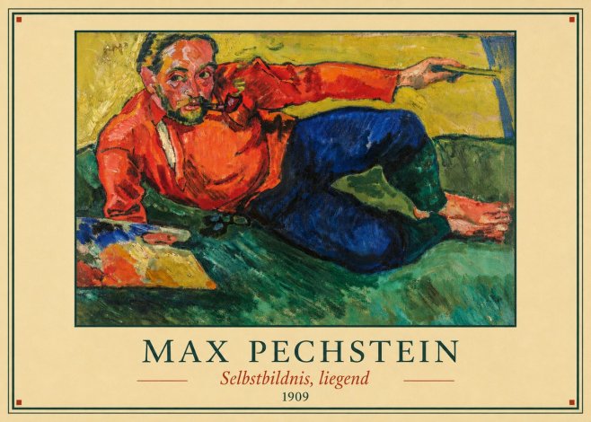 Max Pechstein Selbstbildnis, Liegend No3 - Plakat