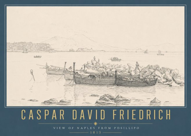 Caspar David Friedrich View of Naples from Posillipo No4 - Plakat