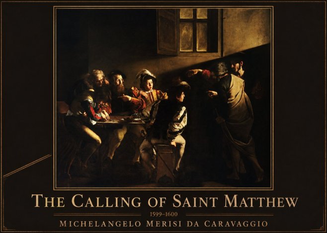 Michelangelo Merisi da Caravaggio The Calling of Saint Matthew I No1 - Plakat