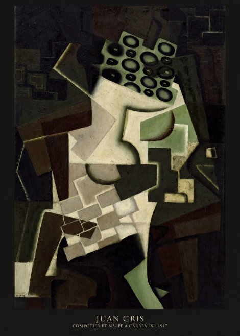 Juan Gris Compotier Et Nappe À Carreaux No6 - Plakat