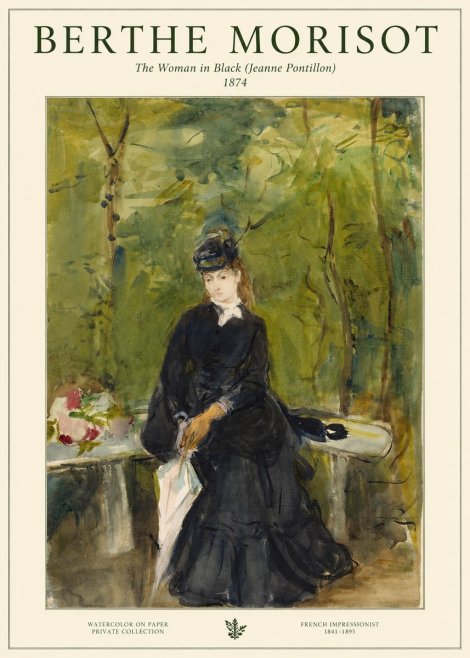 Berthe Morisot The Woman in Black (Jeanne Pontillon) No1 - Plakat