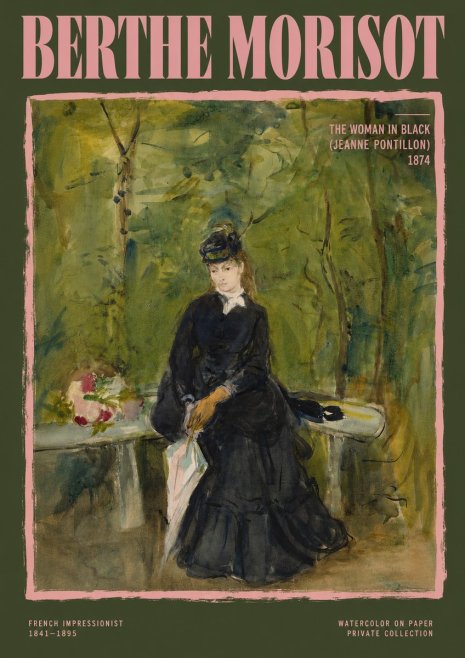 Berthe Morisot The Woman in Black (Jeanne Pontillon) No2 - Plakat