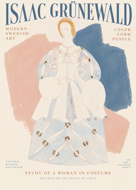 Isaac Grünewald Study of a Woman in Costume No2 - Plakat