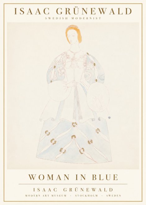 Isaac Grünewald Study of a Woman in Costume No3 - Plakat