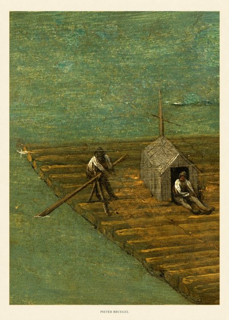 Pieter Bruegel Two Men on a Raft No5 - Plakat