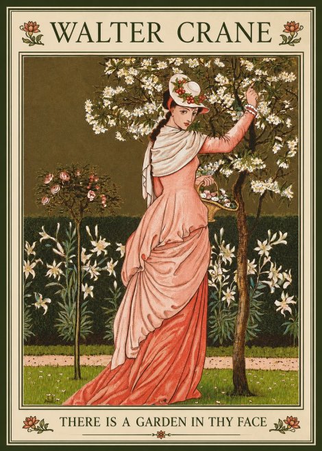 Walter Crane There Is a Garden in Thy Face II No3 - Plakat
