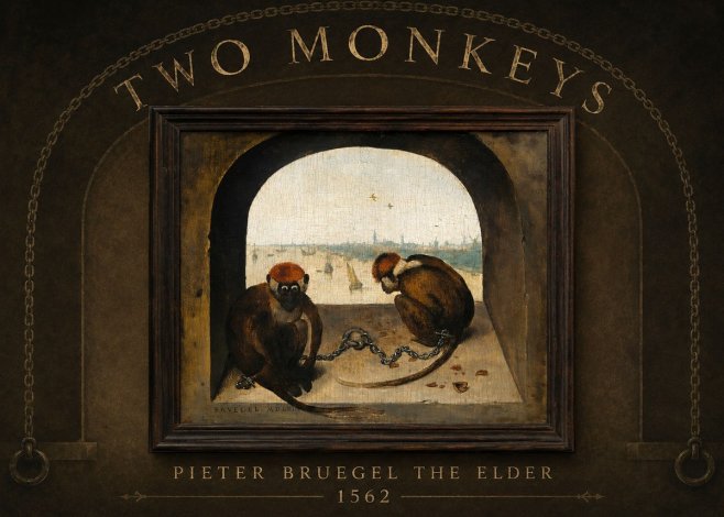 Pieter Bruegel Two Monkeys III No2 - Plakat