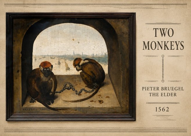 Pieter Bruegel Two Monkeys III No5 - Plakat