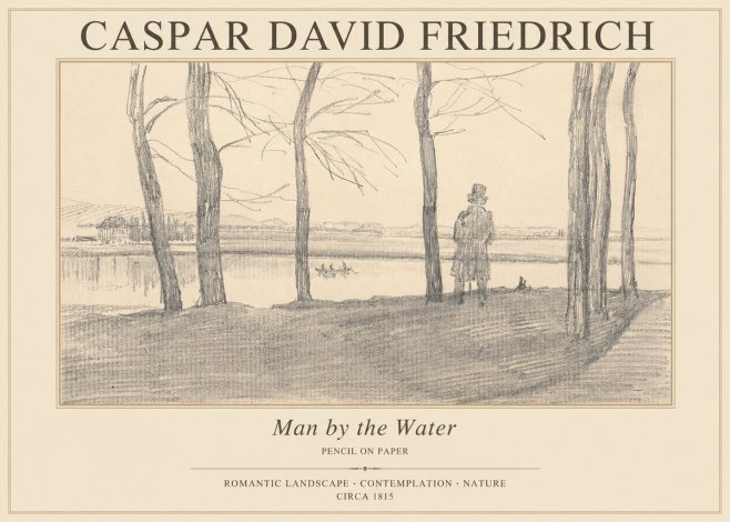 Caspar David Friedrich Man by the Water No1 - Plakat