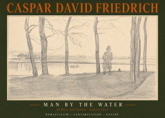 Caspar David Friedrich Man by the Water No2 - Plakat