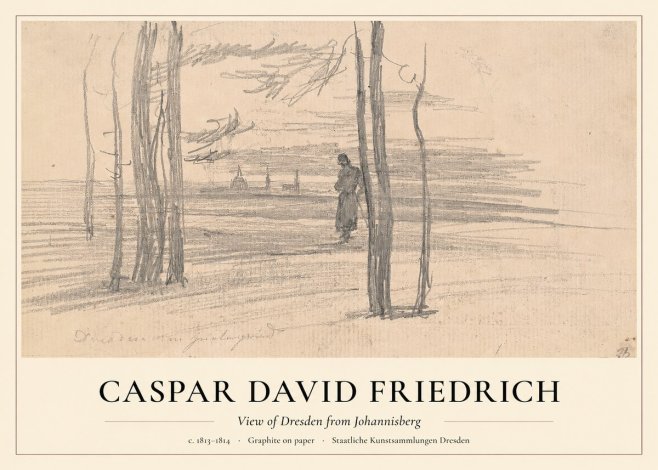 Caspar David Friedrich View of Dresden from Johannisberg No1 - Plakat