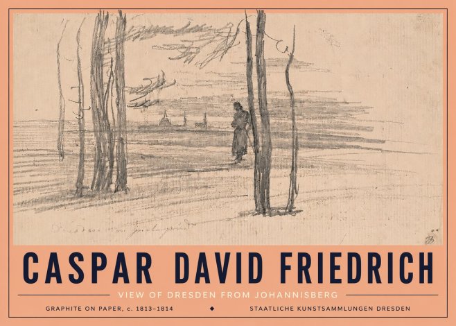 Caspar David Friedrich View of Dresden from Johannisberg No5 - Plakat