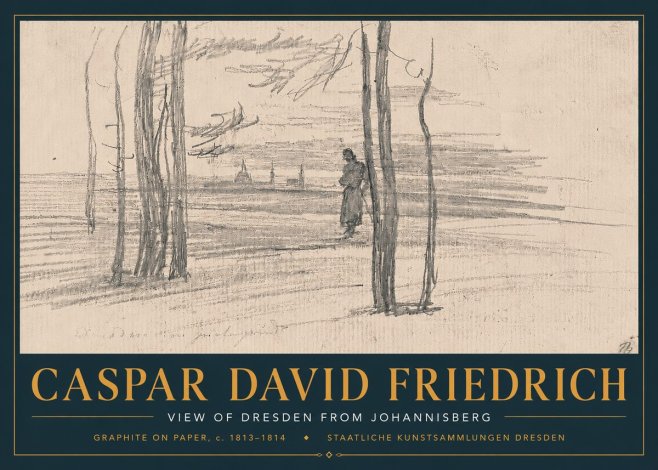 Caspar David Friedrich View of Dresden from Johannisberg No6 - Plakat