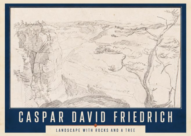 Caspar David Friedrich Landscape with Rocks and a Tree No2 - Plakat