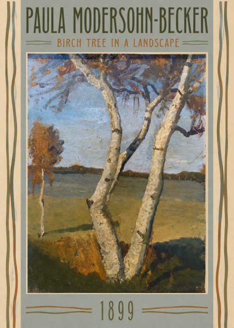 Paula Modersohn-Becker Birch Tree in a Landscape No3 - Plakat