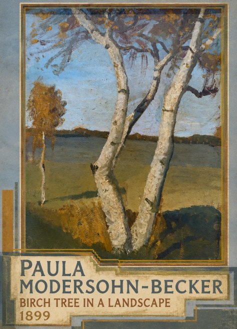 Paula Modersohn-Becker Birch Tree in a Landscape No5 - Plakat