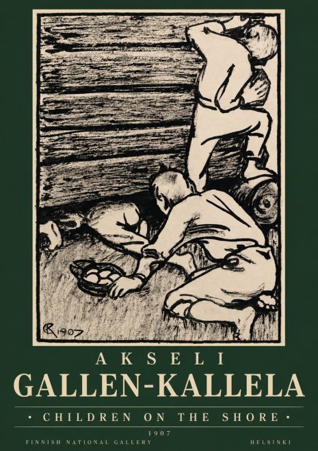 Akseli Gallen-Kallela Children on the Shore No3 - Plakat