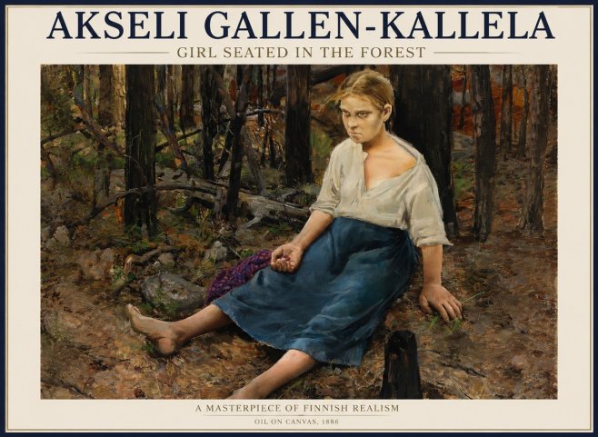 Akseli Gallen-Kallela The Little Berry Picker No5 - Plakat