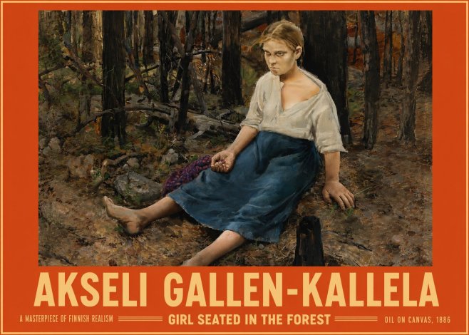 Akseli Gallen-Kallela The Little Berry Picker No6 - Plakat