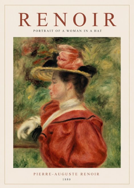 Renoir Portrait of a Woman in a Hat No1 - Plakat