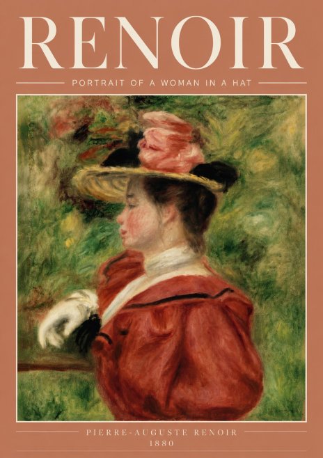 Renoir Portrait of a Woman in a Hat No4 - Plakat