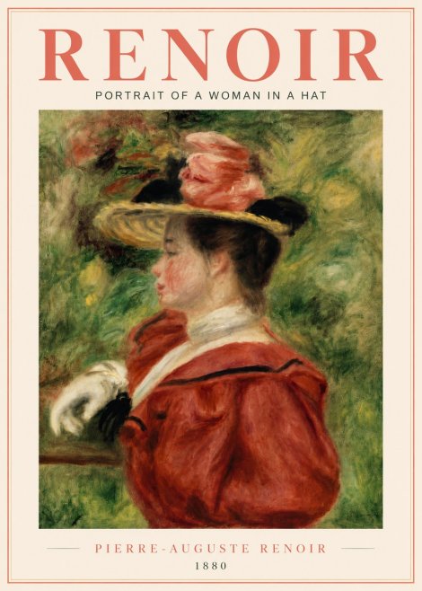 Renoir Portrait of a Woman in a Hat No6 - Plakat