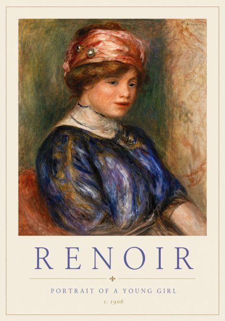 Renoir Portrait of a Young Girl II No3 - Plakat