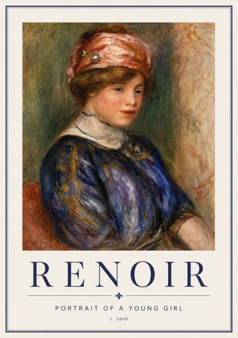 Renoir Portrait of a Young Girl II No4 - Plakat
