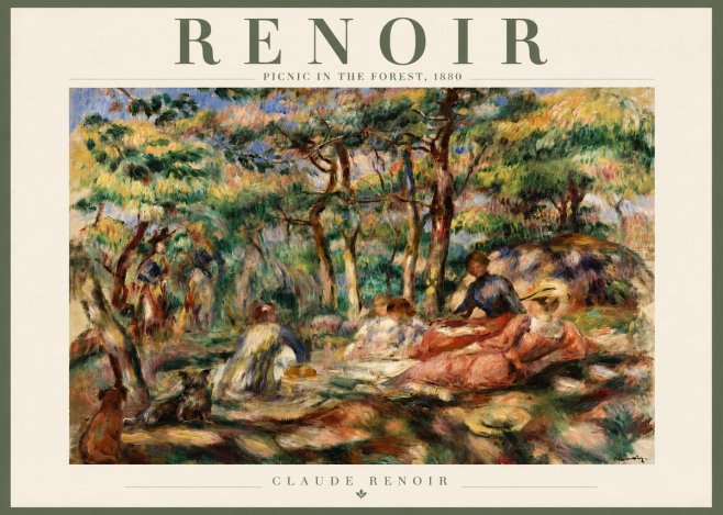 Renoir Picnic in the Forest No4 - Plakat