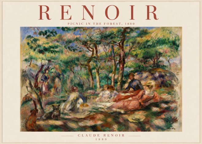 Renoir Picnic in the Forest No6 - Plakat