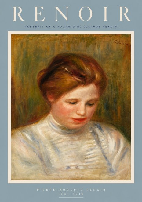 Renoir Portrait of a Young Girl (Claude Renoir) No2 - Plakat