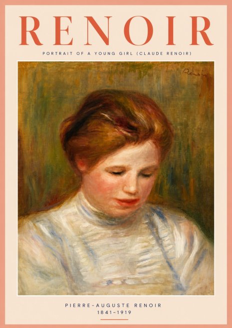 Renoir Portrait of a Young Girl (Claude Renoir) No4 - Plakat