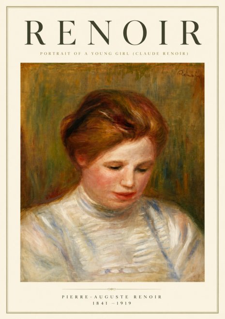 Renoir Portrait of a Young Girl (Claude Renoir) No5 - Plakat