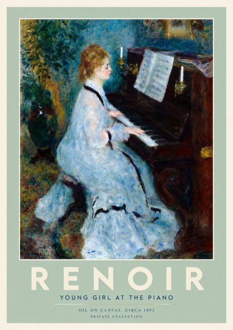 Renoir Young Girl at the Piano No3 - Plakat