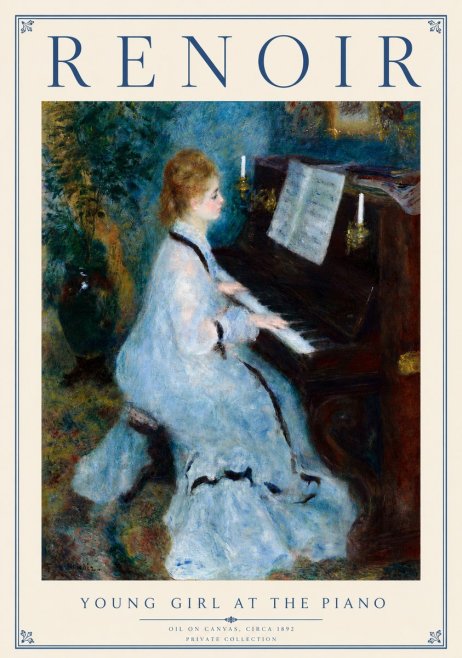 Renoir Young Girl at the Piano No4 - Plakat