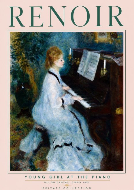 Renoir Young Girl at the Piano No5 - Plakat