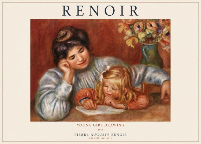 Renoir Young Girl Drawing No1 - Plakat