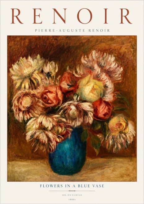 Renoir Flowers in a Blue Vase No5 - Plakat