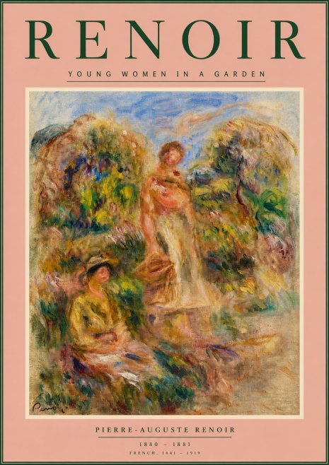 Renoir Young Women in a Garden No5 - Plakat