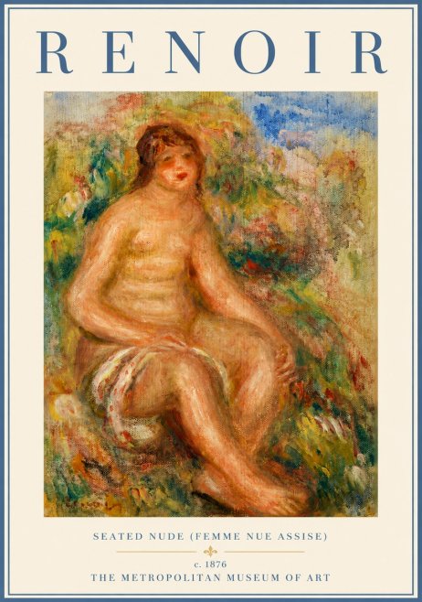Renoir Seated Nude (Femme Nue Assise) No3 - Plakat