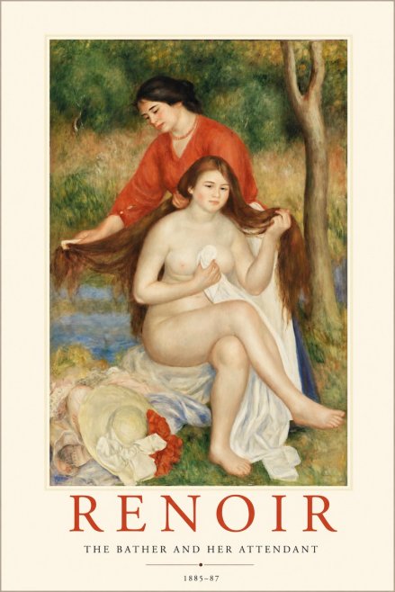 Renoir The Bather and Her Attendant No1 - Plakat