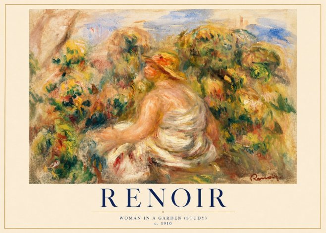 Renoir Woman in a Garden (Study) No1 - Plakat