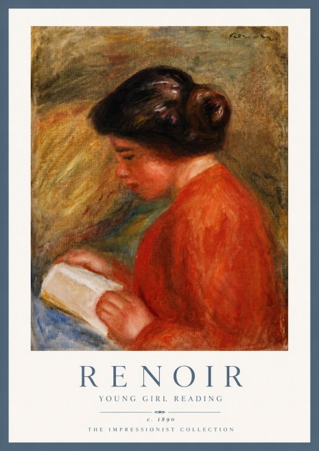 Renoir Young Girl Reading I No5 - Plakat