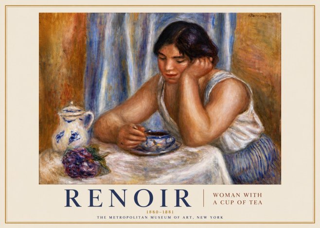 Renoir Woman with a Cup of Tea No6 - Plakat
