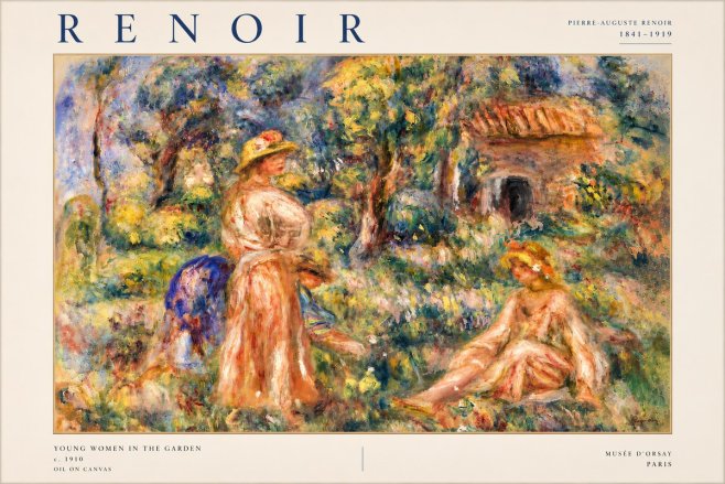 Renoir Young Women in the Garden I No4 - Plakat