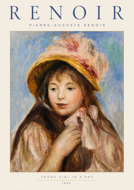 Renoir Young Girl in a Hat No4 - Plakat