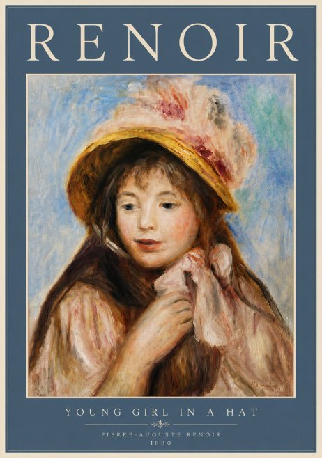 Renoir Young Girl in a Hat No6 - Plakat