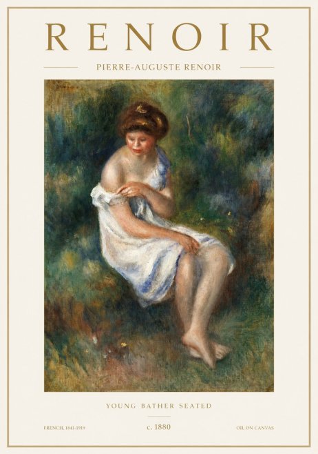 Renoir Young Bather Seated No1 - Plakat