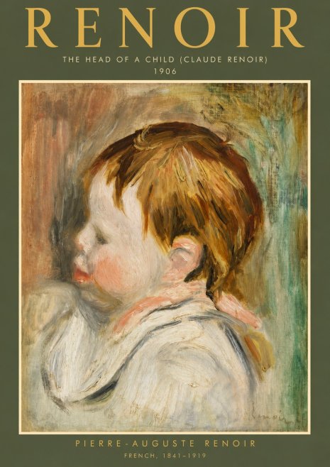 Renoir The Head of a Child (Claude Renoir) No4 - Plakat